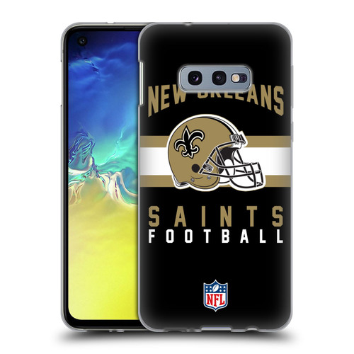 NFL New Orleans Saints Graphics Helmet Typography Soft Gel Case for Samsung Galaxy S10e