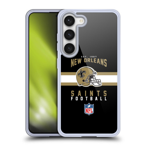 NFL New Orleans Saints Graphics Helmet Typography Soft Gel Case for Samsung Galaxy S23 5G