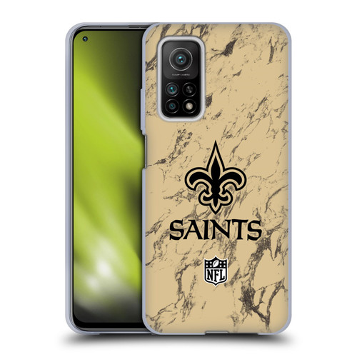 NFL New Orleans Saints Graphics Coloured Marble Soft Gel Case for Xiaomi Mi 10T 5G