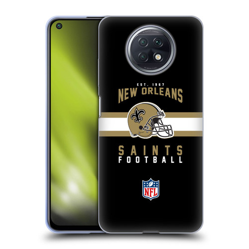 NFL New Orleans Saints Graphics Helmet Typography Soft Gel Case for Xiaomi Redmi Note 9T 5G