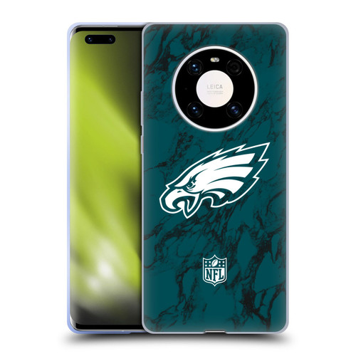 NFL Philadelphia Eagles Graphics Coloured Marble Soft Gel Case for Huawei Mate 40 Pro 5G