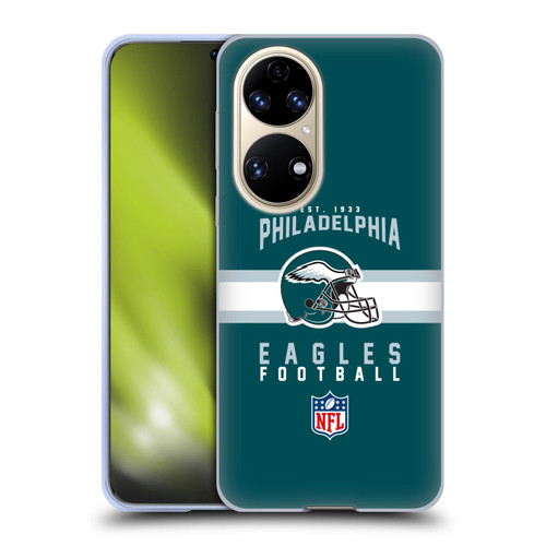 NFL Philadelphia Eagles Graphics Helmet Typography Soft Gel Case for Huawei P50