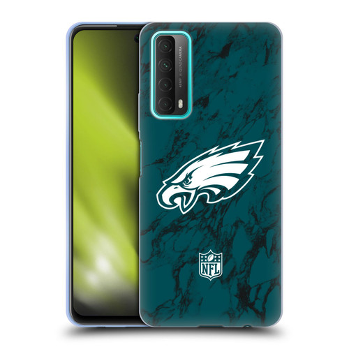 NFL Philadelphia Eagles Graphics Coloured Marble Soft Gel Case for Huawei P Smart (2021)