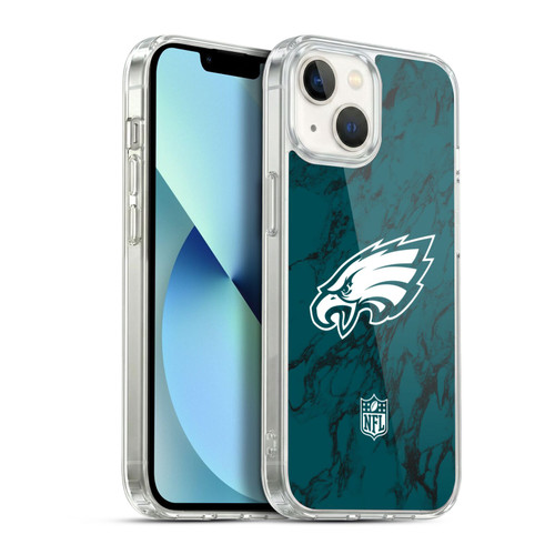 NFL Philadelphia Eagles Graphics Coloured Marble Soft Gel Case for Apple iPhone 13