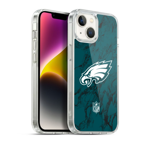 NFL Philadelphia Eagles Graphics Coloured Marble Soft Gel Case for Apple iPhone 14