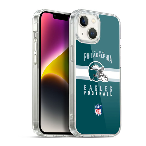NFL Philadelphia Eagles Graphics Helmet Typography Soft Gel Case for Apple iPhone 14