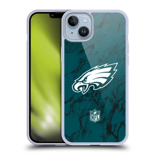 NFL Philadelphia Eagles Graphics Coloured Marble Soft Gel Case for Apple iPhone 14 Plus