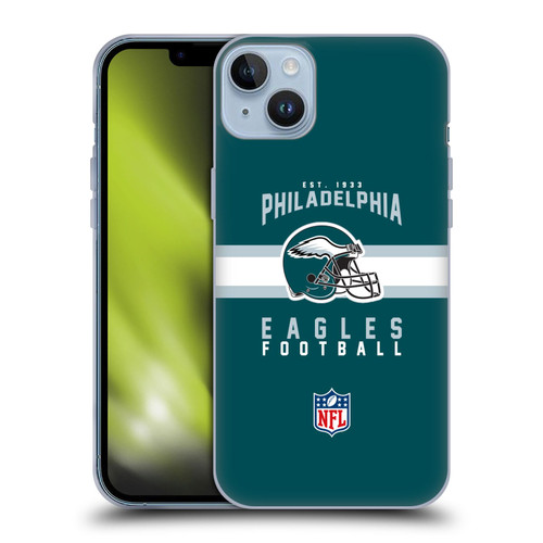 NFL Philadelphia Eagles Graphics Helmet Typography Soft Gel Case for Apple iPhone 14 Plus