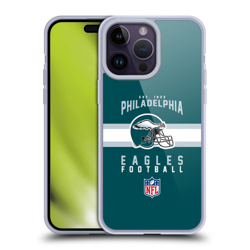NFL Philadelphia Eagles Graphics Helmet Typography Soft Gel Case for Apple iPhone 14 Pro Max
