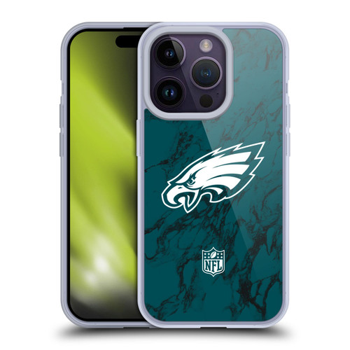 NFL Philadelphia Eagles Graphics Coloured Marble Soft Gel Case for Apple iPhone 14 Pro