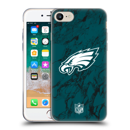 NFL Philadelphia Eagles Graphics Coloured Marble Soft Gel Case for Apple iPhone 7 / 8 / SE 2020 & 2022
