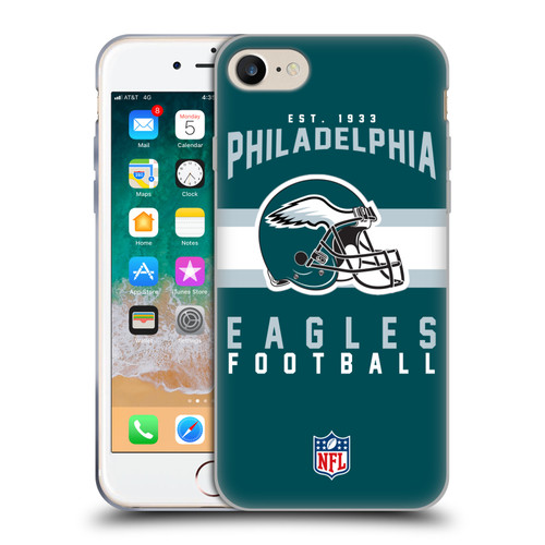 NFL Philadelphia Eagles Graphics Helmet Typography Soft Gel Case for Apple iPhone 7 / 8 / SE 2020 & 2022