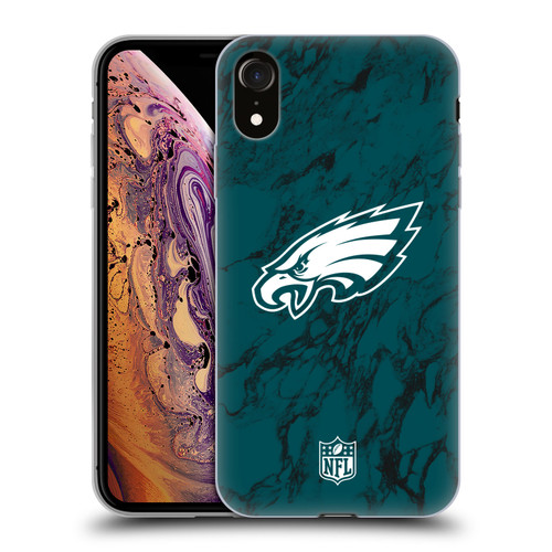 NFL Philadelphia Eagles Graphics Coloured Marble Soft Gel Case for Apple iPhone XR