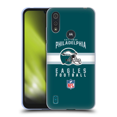 NFL Philadelphia Eagles Graphics Helmet Typography Soft Gel Case for Motorola Moto E6s (2020)