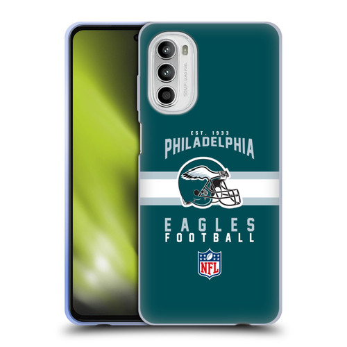 NFL Philadelphia Eagles Graphics Helmet Typography Soft Gel Case for Motorola Moto G52
