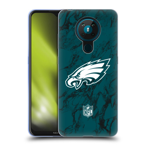 NFL Philadelphia Eagles Graphics Coloured Marble Soft Gel Case for Nokia 5.3