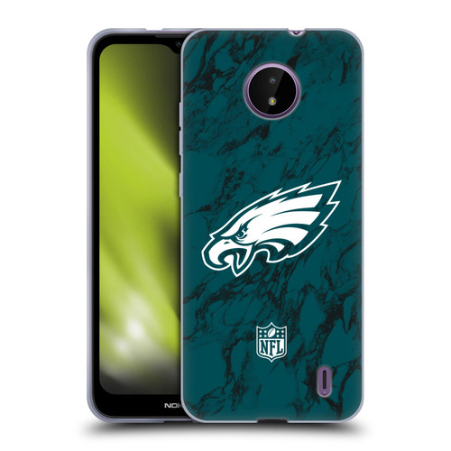 NFL Philadelphia Eagles Graphics Coloured Marble Soft Gel Case for Nokia C10 / C20