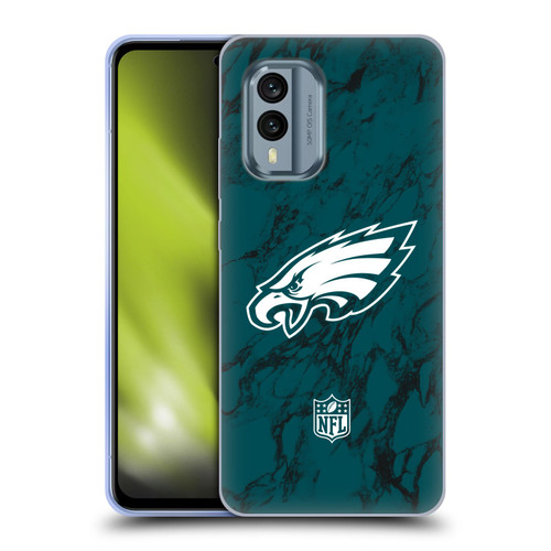 NFL Philadelphia Eagles Graphics Coloured Marble Soft Gel Case for Nokia X30
