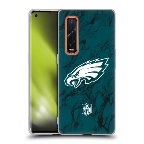 NFL Philadelphia Eagles Graphics Coloured Marble Soft Gel Case for OPPO Find X2 Pro 5G