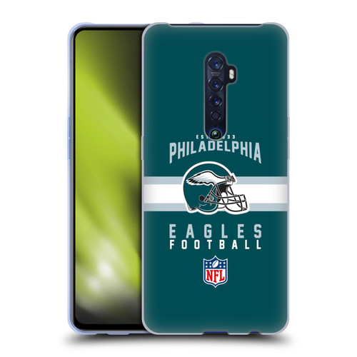 NFL Philadelphia Eagles Graphics Helmet Typography Soft Gel Case for OPPO Reno 2