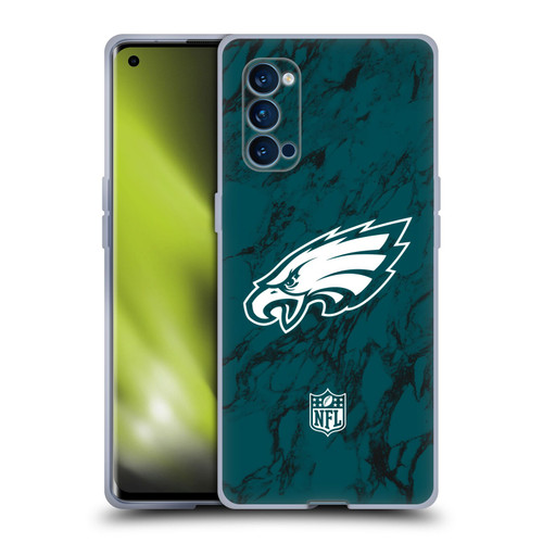 NFL Philadelphia Eagles Graphics Coloured Marble Soft Gel Case for OPPO Reno 4 Pro 5G