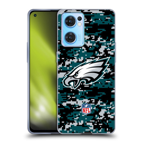 NFL Philadelphia Eagles Graphics Digital Camouflage Soft Gel Case for OPPO Reno7 5G / Find X5 Lite