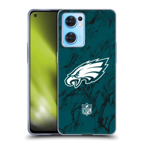 NFL Philadelphia Eagles Graphics Coloured Marble Soft Gel Case for OPPO Reno7 5G / Find X5 Lite