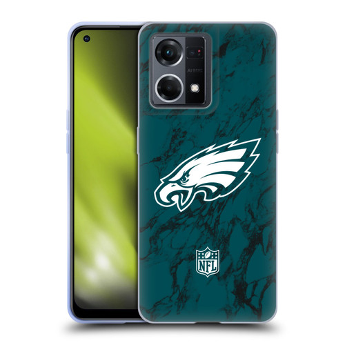 NFL Philadelphia Eagles Graphics Coloured Marble Soft Gel Case for OPPO Reno8 4G