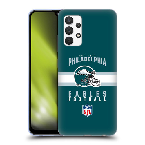 NFL Philadelphia Eagles Graphics Helmet Typography Soft Gel Case for Samsung Galaxy A32 (2021)