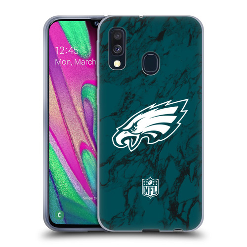 NFL Philadelphia Eagles Graphics Coloured Marble Soft Gel Case for Samsung Galaxy A40 (2019)