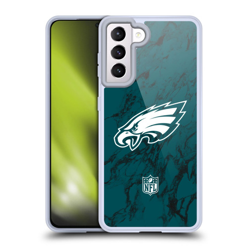 NFL Philadelphia Eagles Graphics Coloured Marble Soft Gel Case for Samsung Galaxy S21 5G
