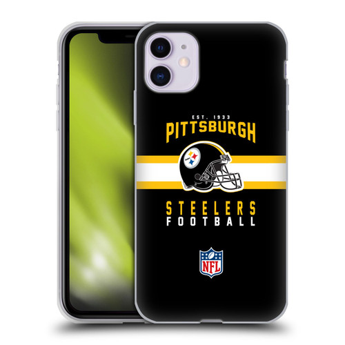 NFL Pittsburgh Steelers Graphics Helmet Typography Soft Gel Case for Apple iPhone 11