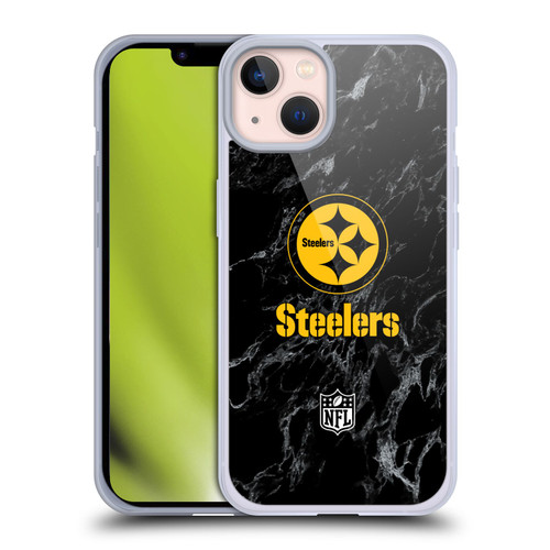 NFL Pittsburgh Steelers Graphics Coloured Marble Soft Gel Case for Apple iPhone 13 NFL Pittsburgh Steelers Graphics Coloured Marble Soft Gel Case for Apple iPhone 13