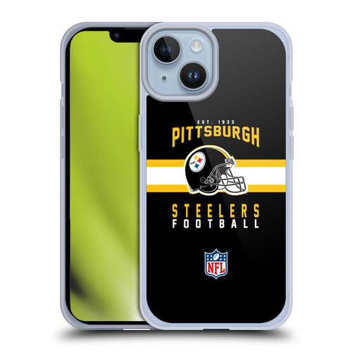 NFL Pittsburgh Steelers Graphics Helmet Typography Soft Gel Case for Apple iPhone 14