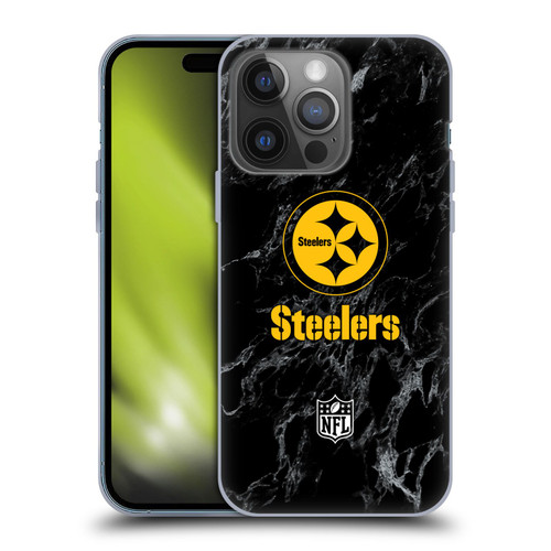 NFL Pittsburgh Steelers Graphics Coloured Marble Soft Gel Case for Apple iPhone 14 Pro