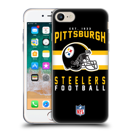 NFL Pittsburgh Steelers Graphics Helmet Typography Soft Gel Case for Apple iPhone 7 / 8 / SE 2020 & 2022