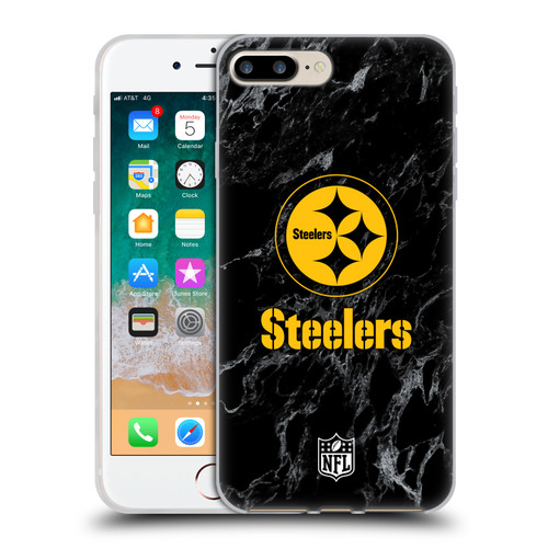 NFL Pittsburgh Steelers Graphics Coloured Marble Soft Gel Case for Apple iPhone 7 Plus / iPhone 8 Plus