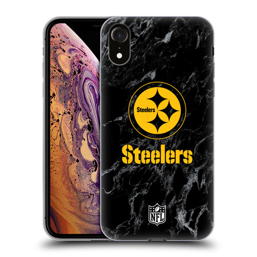 NFL Pittsburgh Steelers Graphics Coloured Marble Soft Gel Case for Apple iPhone XR