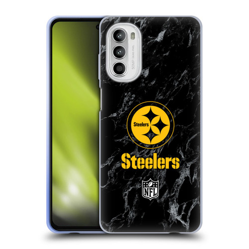 NFL Pittsburgh Steelers Graphics Coloured Marble Soft Gel Case for Motorola Moto G52