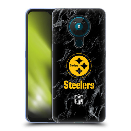 NFL Pittsburgh Steelers Graphics Coloured Marble Soft Gel Case for Nokia 5.3