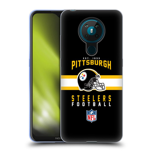 NFL Pittsburgh Steelers Graphics Helmet Typography Soft Gel Case for Nokia 5.3