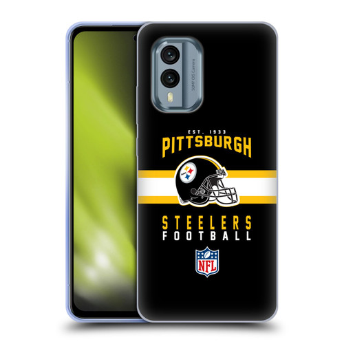 NFL Pittsburgh Steelers Graphics Helmet Typography Soft Gel Case for Nokia X30