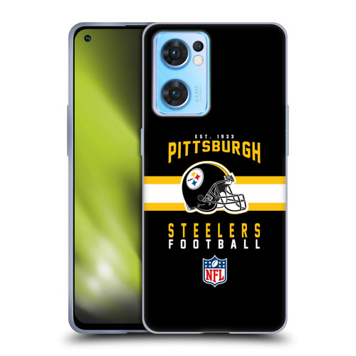 NFL Pittsburgh Steelers Graphics Helmet Typography Soft Gel Case for OPPO Reno7 5G / Find X5 Lite