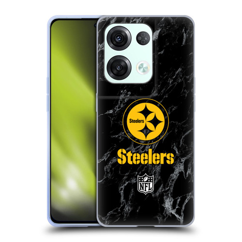 NFL Pittsburgh Steelers Graphics Coloured Marble Soft Gel Case for OPPO Reno8 Pro