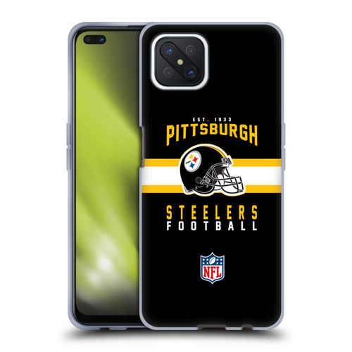 NFL Pittsburgh Steelers Graphics Helmet Typography Soft Gel Case for OPPO Reno4 Z 5G