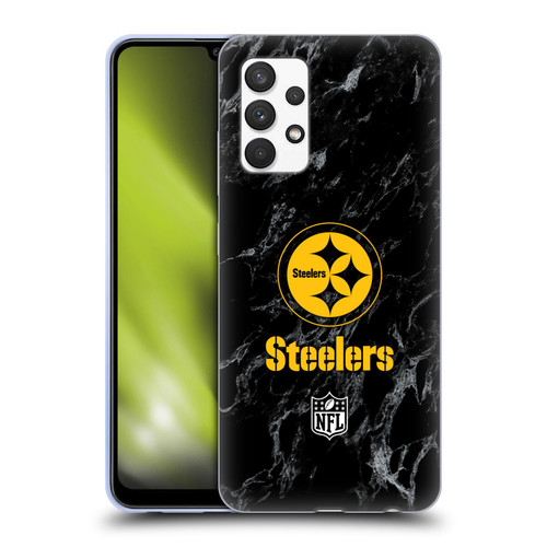 NFL Pittsburgh Steelers Graphics Coloured Marble Soft Gel Case for Samsung Galaxy A32 (2021)