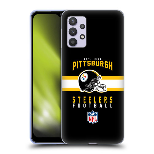 NFL Pittsburgh Steelers Graphics Helmet Typography Soft Gel Case for Samsung Galaxy A32 5G / M32 5G (2021)