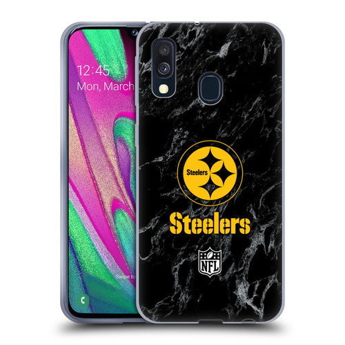 NFL Pittsburgh Steelers Graphics Coloured Marble Soft Gel Case for Samsung Galaxy A40 (2019)