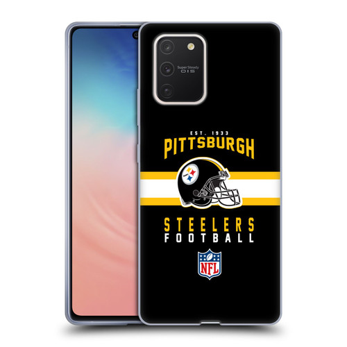 NFL Pittsburgh Steelers Graphics Helmet Typography Soft Gel Case for Samsung Galaxy S10 Lite