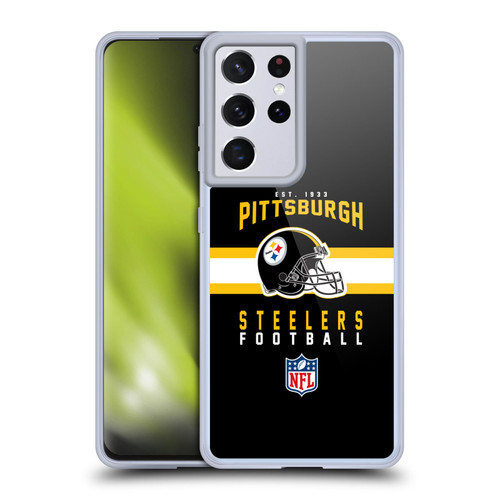 NFL Pittsburgh Steelers Graphics Helmet Typography Soft Gel Case for Samsung Galaxy S21 Ultra 5G